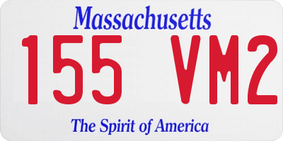 MA license plate 155VM2