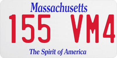 MA license plate 155VM4