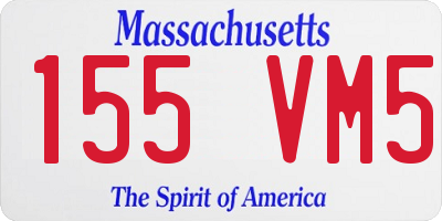 MA license plate 155VM5