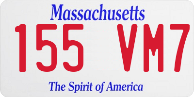 MA license plate 155VM7