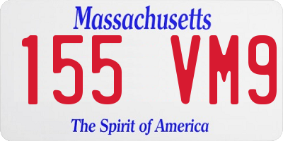 MA license plate 155VM9