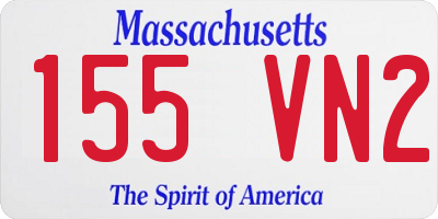 MA license plate 155VN2