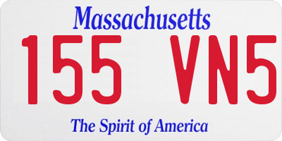 MA license plate 155VN5