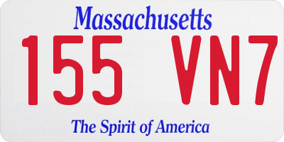 MA license plate 155VN7