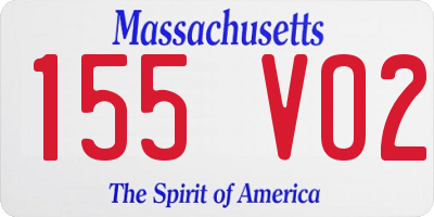 MA license plate 155VO2