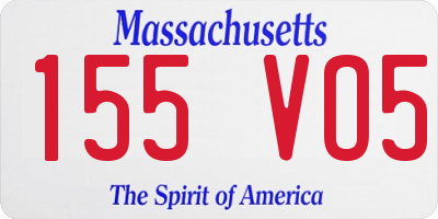 MA license plate 155VO5
