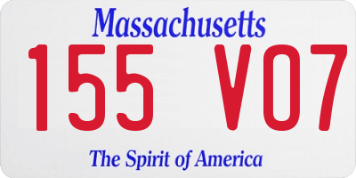 MA license plate 155VO7