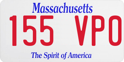 MA license plate 155VP0