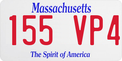 MA license plate 155VP4