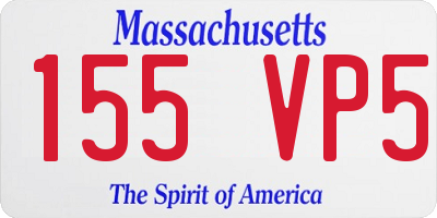 MA license plate 155VP5
