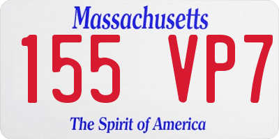 MA license plate 155VP7