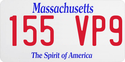 MA license plate 155VP9