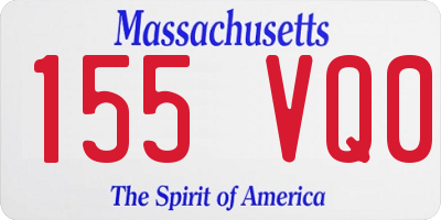 MA license plate 155VQ0