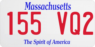MA license plate 155VQ2