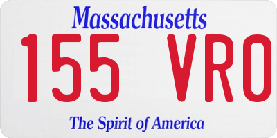 MA license plate 155VR0