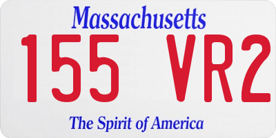 MA license plate 155VR2