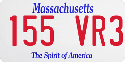 MA license plate 155VR3