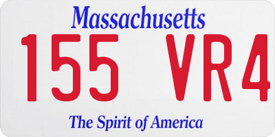 MA license plate 155VR4