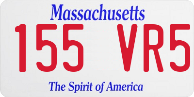 MA license plate 155VR5