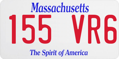 MA license plate 155VR6
