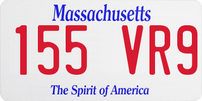 MA license plate 155VR9