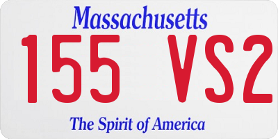 MA license plate 155VS2