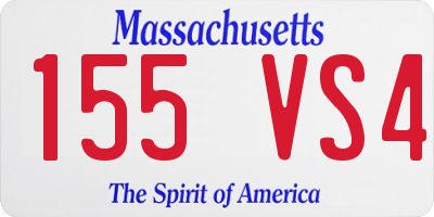 MA license plate 155VS4