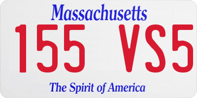 MA license plate 155VS5