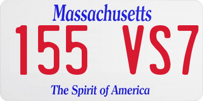 MA license plate 155VS7
