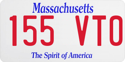 MA license plate 155VT0