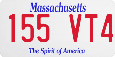 MA license plate 155VT4