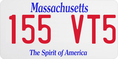 MA license plate 155VT5