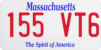 MA license plate 155VT6