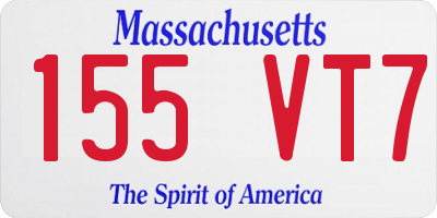 MA license plate 155VT7
