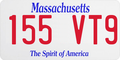 MA license plate 155VT9