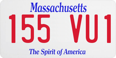 MA license plate 155VU1