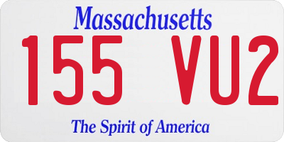 MA license plate 155VU2