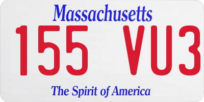 MA license plate 155VU3