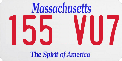 MA license plate 155VU7