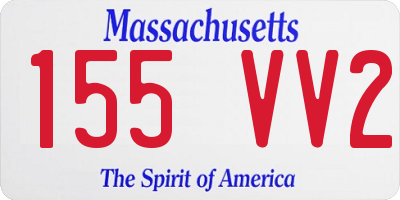 MA license plate 155VV2