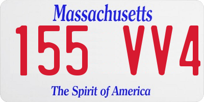 MA license plate 155VV4
