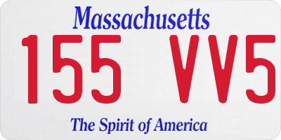 MA license plate 155VV5