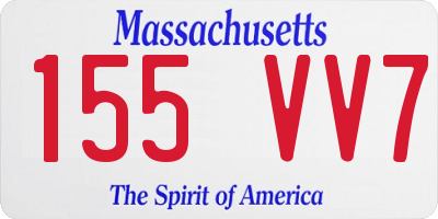 MA license plate 155VV7