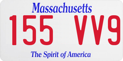MA license plate 155VV9