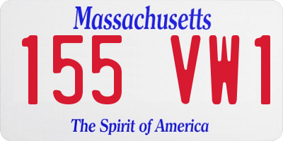 MA license plate 155VW1