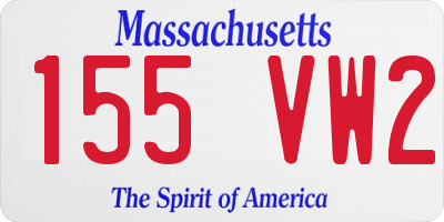 MA license plate 155VW2