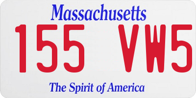 MA license plate 155VW5