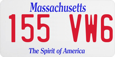 MA license plate 155VW6