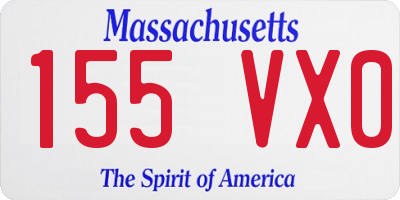 MA license plate 155VX0