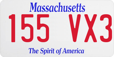 MA license plate 155VX3